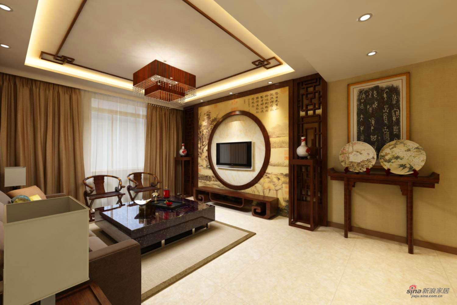 中式 二居 客厅图片来自用户1907661335在中式家居设计75的分享