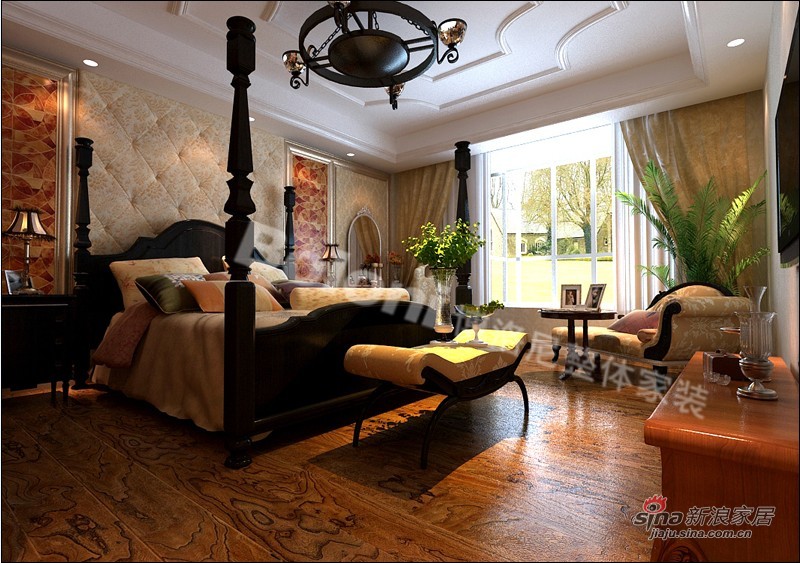 欧式 四居 卧室图片来自用户2746889121在11万打造180平新欧式风格银丰花园35的分享