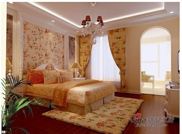 欧式 三居 卧室图片来自用户2746869241在北京140平温馨浪漫欧式3居98的分享