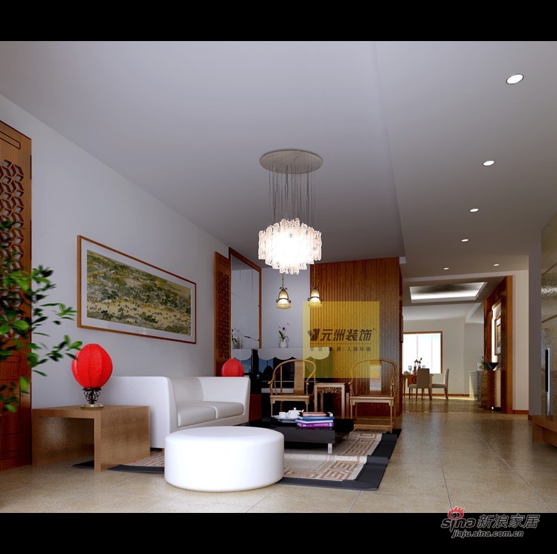 中式 三居 客厅图片来自用户1907696363在140平米中式效果图展示69的分享
