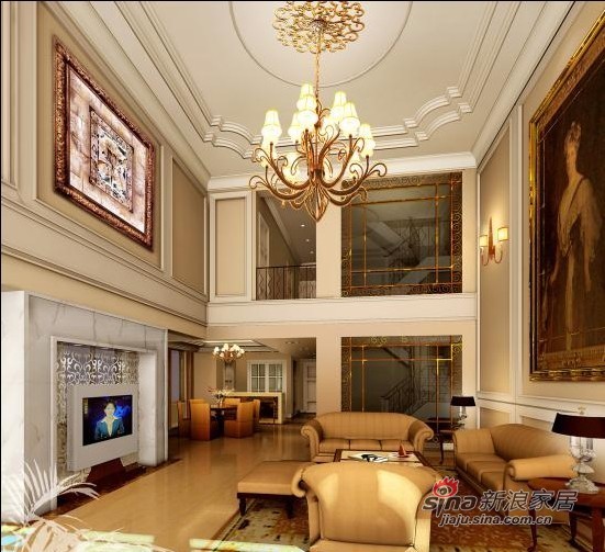 欧式 别墅 客厅图片来自用户2746869241在48万奢华欧式别墅94的分享