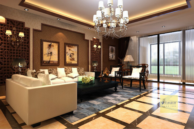 中式 三居 客厅图片来自用户1907658205在28万精装170平优雅中式大三居37的分享