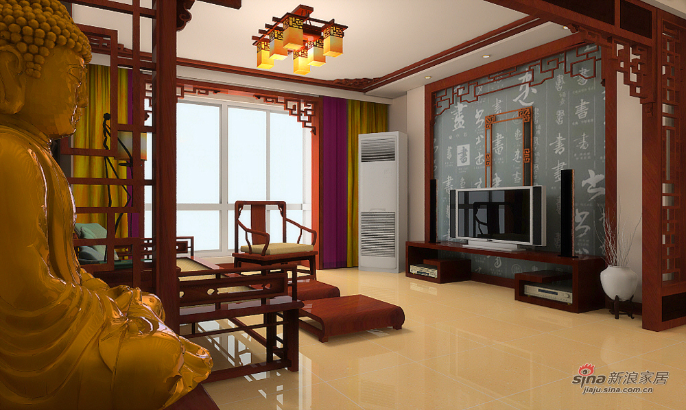 中式 二居 客厅图片来自用户1907696363在光谷新世界中式风格两居室97的分享