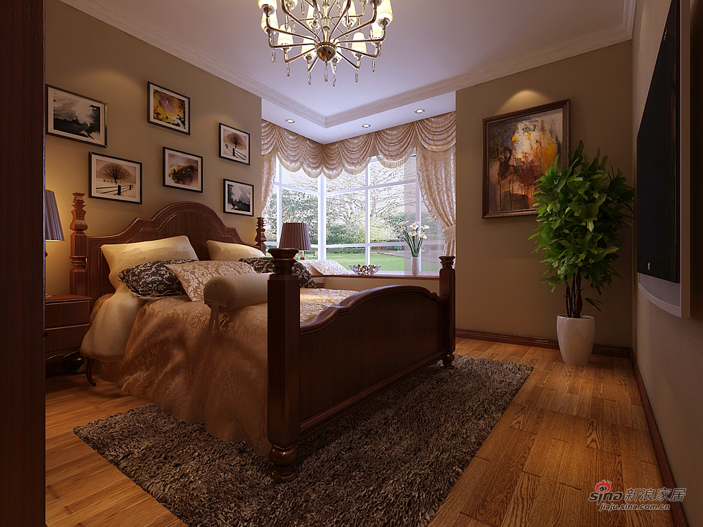 美式 三居 卧室图片来自用户1907685403在银河丽湾22的分享