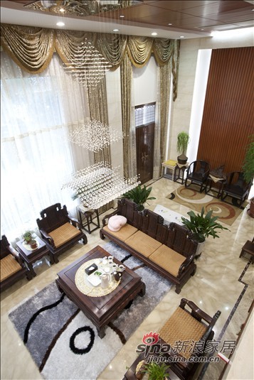 中式 别墅 客厅图片来自用户1907662981在典雅古朴中式风尚别墅41的分享