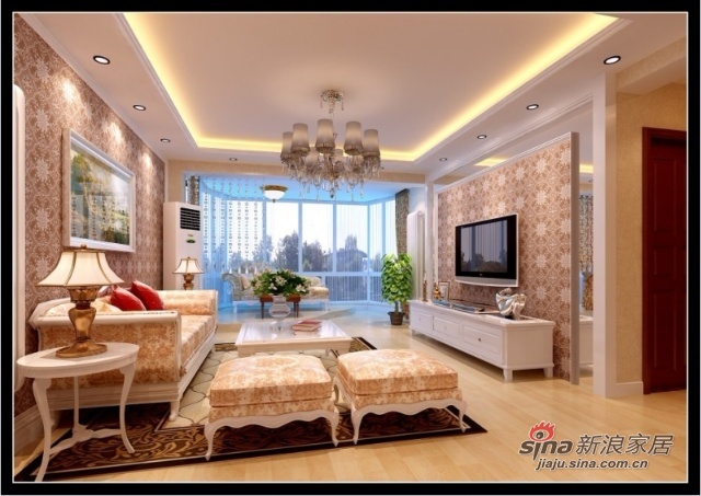 欧式 二居 客厅图片来自用户2746953981在90平米现代简洁又富含欧式风情56的分享