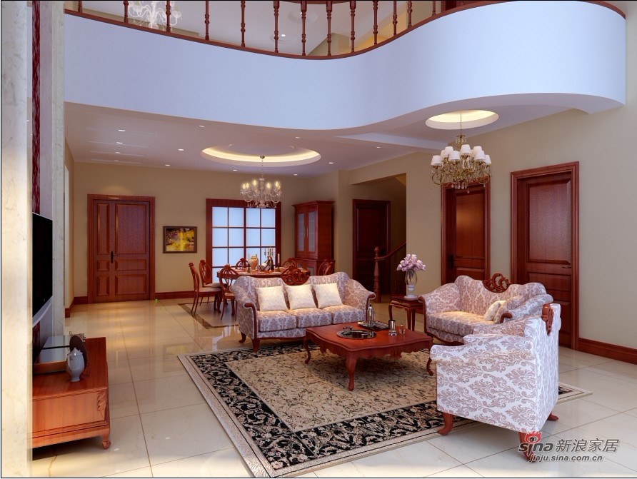 美式 别墅 客厅图片来自用户1907686233在15万打造180平米美式风格联排别墅66的分享