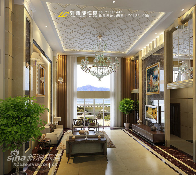 欧式 别墅 客厅图片来自用户2746948411在传说中的豪宅设计32的分享