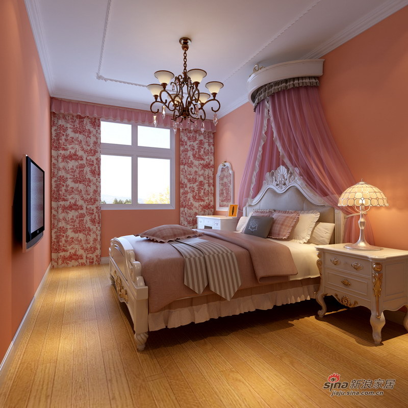 地中海 三居 卧室图片来自用户2757320995在125平温馨爱情公寓地中海风格28的分享