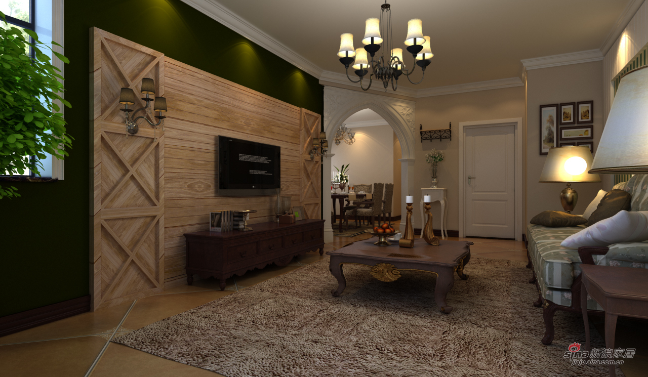 欧式 三居 客厅图片来自用户2746948411在三口之家打造典雅欧式35的分享