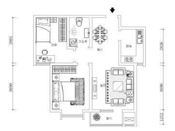 耀华心壹街H户型97平米现代简约53