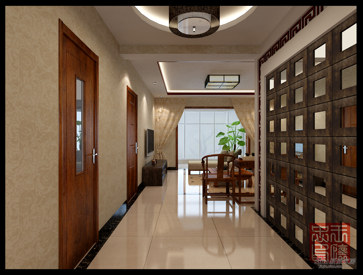 中式 四居 客厅图片来自用户1907696363在165平中式风格16的分享