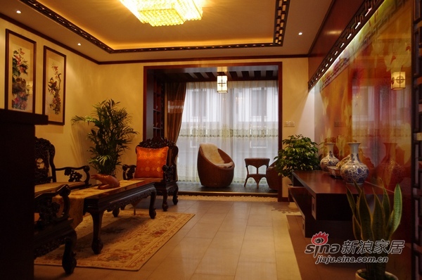 中式 三居 客厅图片来自用户1907658205在五世同堂120平古典中式3居18的分享