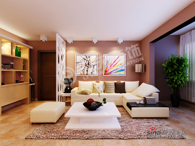 简约 二居 客厅图片来自阳光力天装饰在福晟钱隆城114平米现代简约55的分享