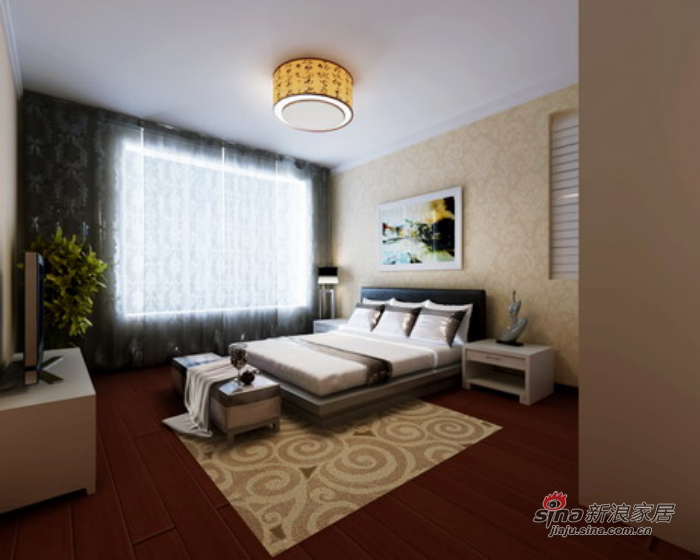 中式 三居 卧室图片来自用户1907658205在北轩装饰碧桂园银河城85的分享