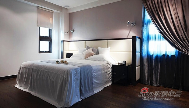 现代 三居 卧室图片来自佰辰生活装饰在条纹控90平黑白简约风艺术家18的分享