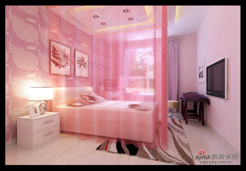 简约 三居 卧室图片来自用户2738093703在7万装105㎡温馨浪漫爱意3居室27的分享