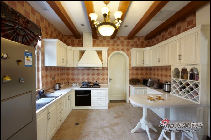 美式 别墅 厨房图片来自用户1907686233在实景600平美式乡村别墅设计49的分享