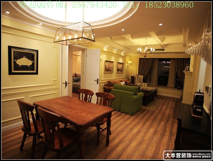 美式 三居 餐厅图片来自用户1907685403在【多图】日月光90平米现代美式风格39的分享