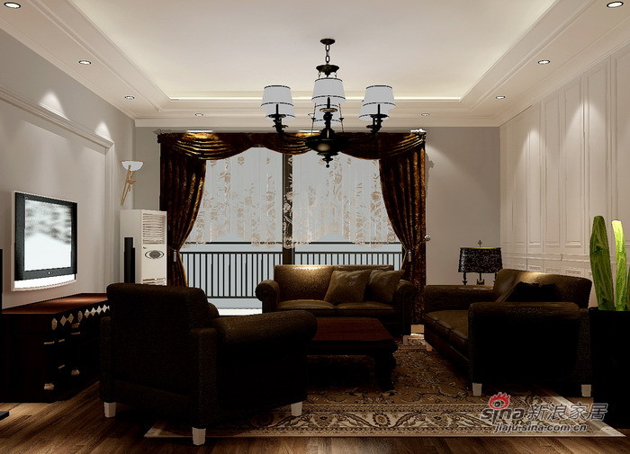 欧式 二居 客厅图片来自用户2772873991在天津实创装饰 8万营造94平现代简欧之家87的分享