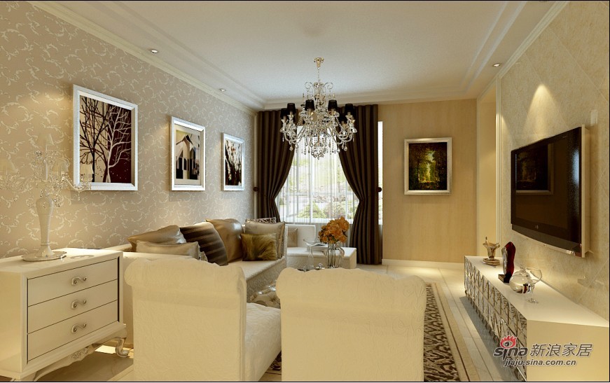 欧式 三居 客厅图片来自用户2772856065在卢浮公馆欧式新古典最新设计方案43的分享