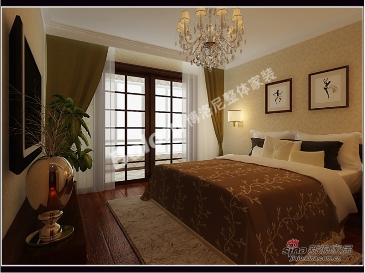 中式 三居 卧室图片来自用户1907659705在5万打造御景城新中式风格家装37的分享