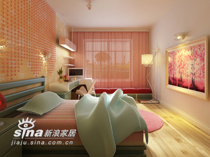 简约 二居 卧室图片来自用户2745807237在高科技媲美实景 两室一厅3D设计40的分享