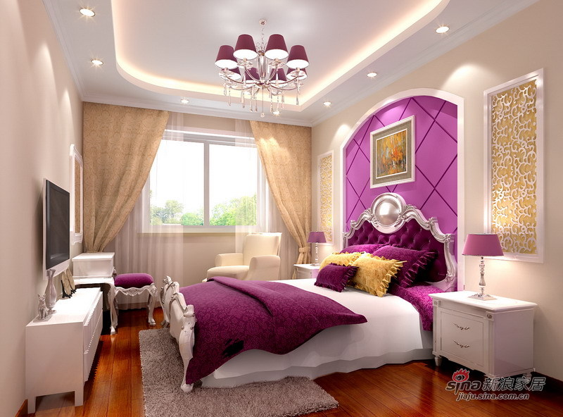欧式 二居 卧室图片来自用户2557013183在【精】如此高贵、大气100平两居室设计48的分享