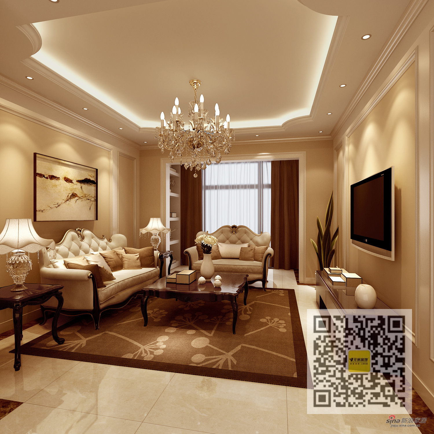欧式 三居 客厅图片来自用户2746869241在英特公寓三居室欧式风格69的分享