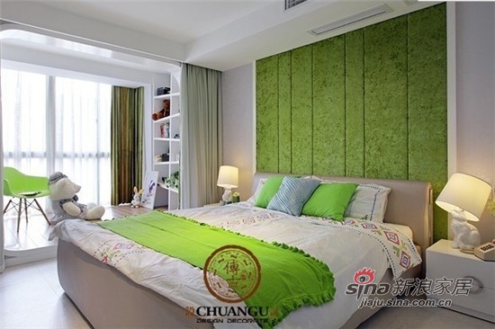 简约 二居 卧室图片来自用户2738845145在清新绿色风92平2室2厅1卫38的分享