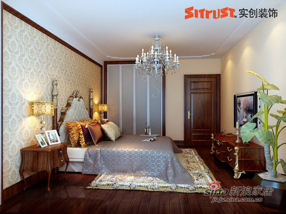 欧式 三居 卧室图片来自用户2746948411在155平米华侨城三居凸显厚重典雅的欧式风格43的分享