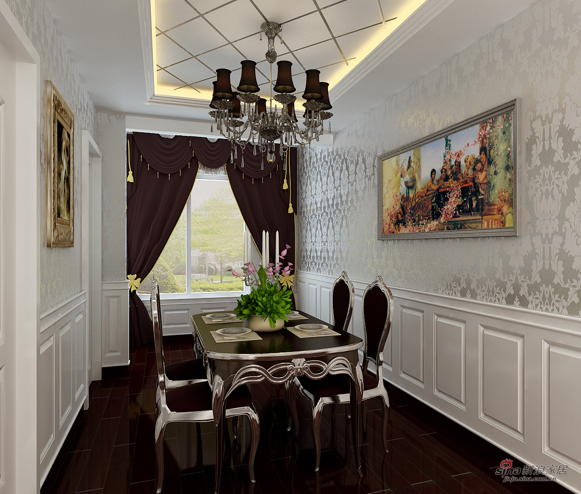 混搭 三居 餐厅图片来自用户1907655435在茉莉公馆三居室简欧设计效果68的分享