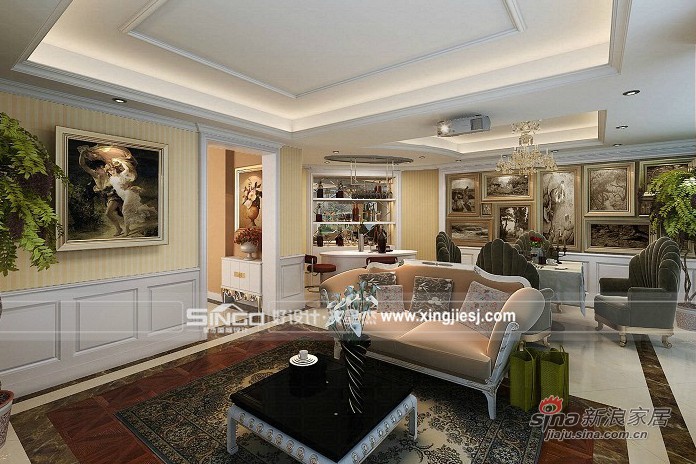 欧式 别墅 客厅图片来自用户2757317061在80万豪装奢华大气欧式别墅30的分享