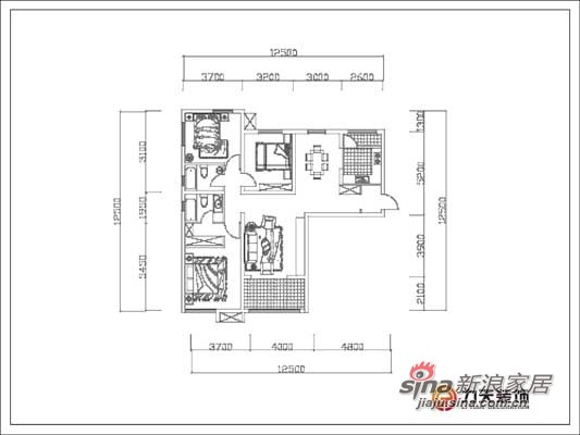 中式 三居 户型图图片来自阳光力天装饰在138平儒雅诗意中式风情14的分享
