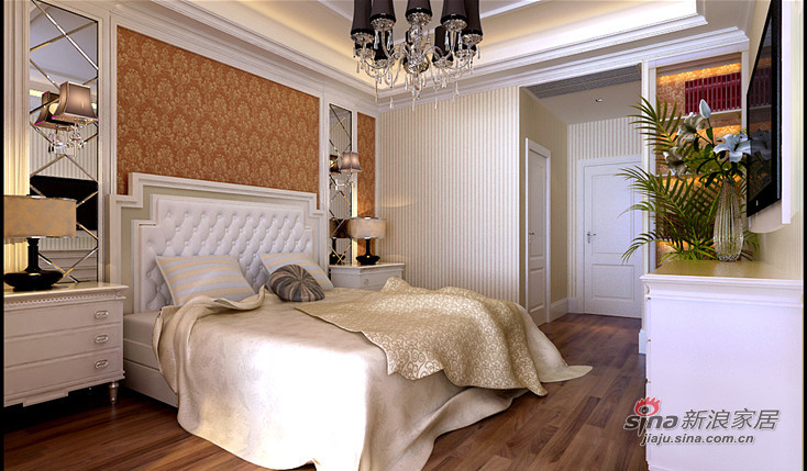 欧式 别墅 卧室图片来自用户2746869241在西安实创10万呈现奢华别墅32的分享