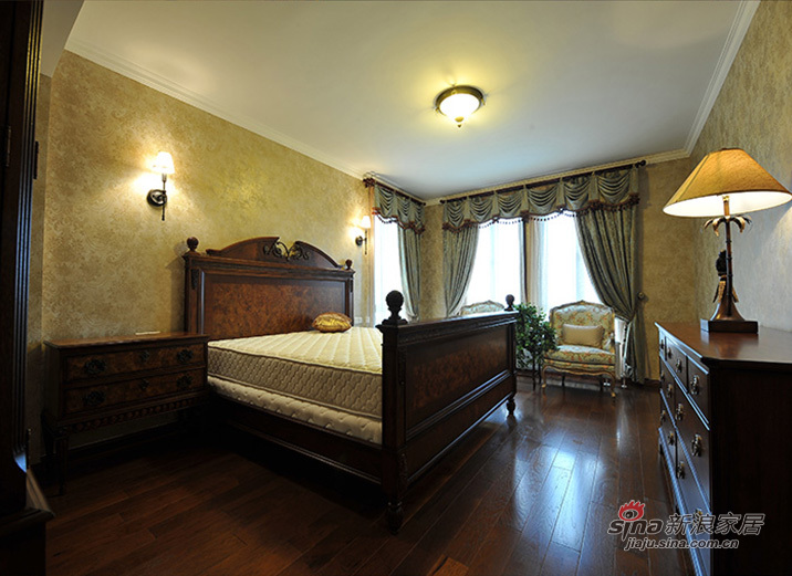 中式 别墅 卧室图片来自用户1907661335在25万全包保利麓谷林语220平硬装-长沙实创装饰44的分享