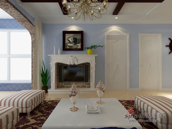 地中海 二居 客厅图片来自用户2757320995在100平清新地中海风格2居室70的分享