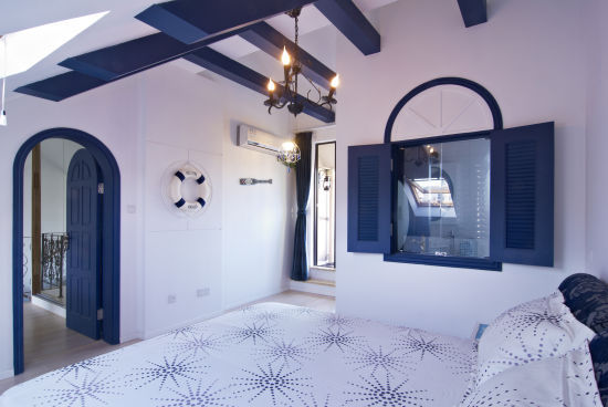 地中海 loft 卧室图片来自用户2756243717在12万完美铸造浪漫地中海情调loft58的分享