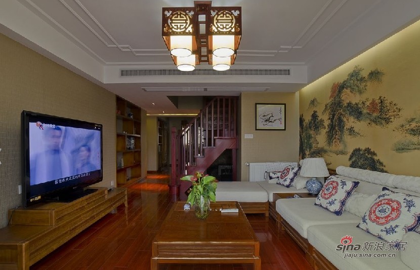 中式 复式 客厅图片来自用户1907696363在儒雅屋主新中式风韵220平米复式72的分享