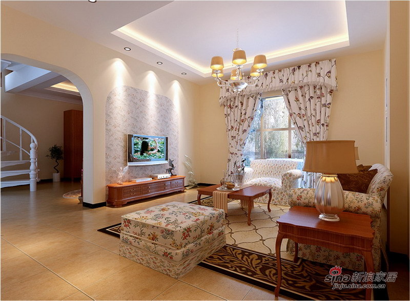 美式 复式 客厅图片来自用户1907686233在11万装166平美式舒适复式 温暖色彩+温润木作77的分享