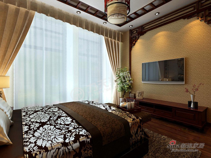 中式 三居 卧室图片来自阳光力天装饰在枫丹天城- 三室两厅一厨两卫-中式93的分享