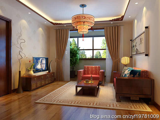中式 三居 客厅图片来自用户1907658205在7.2万打造115㎡中式风格彰显魅力风情51的分享