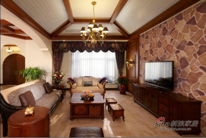 美式 别墅 客厅图片来自用户1907686233在实景600平美式乡村别墅设计49的分享