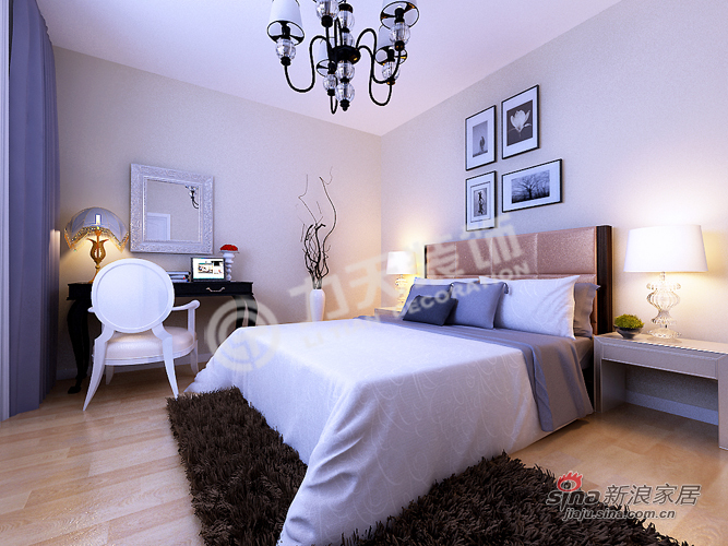 简约 三居 卧室图片来自阳光力天装饰在欧美小镇-三室一厅一厨一卫-现代简约47的分享