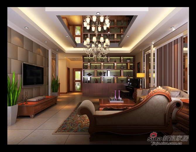 中式 四居 客厅图片来自用户1907662981在不一样的中式风打造保利香槟国际四居室51的分享