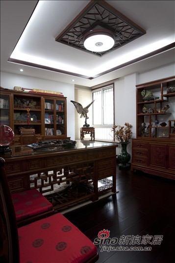 中式 别墅 书房图片来自用户1907661335在中式传统园林风格大气别墅40的分享