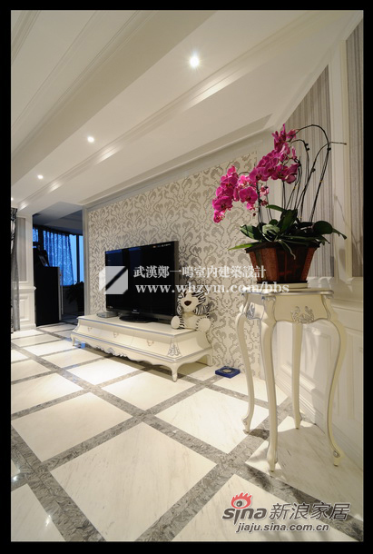 简约 三居 客厅图片来自郑一鸣室内建筑设计工作室在260平白色新古典奢华美宅60的分享
