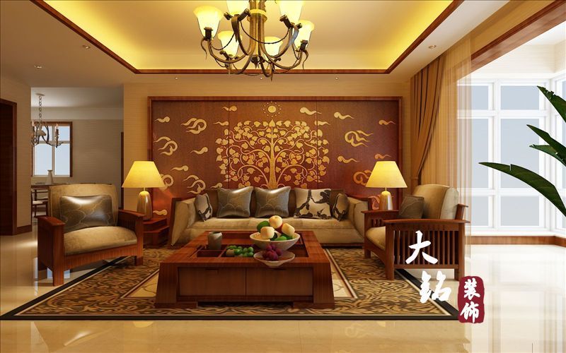 中式 四居 客厅图片来自用户1907696363在中式风格家装设计,中式风格设计效果图47的分享