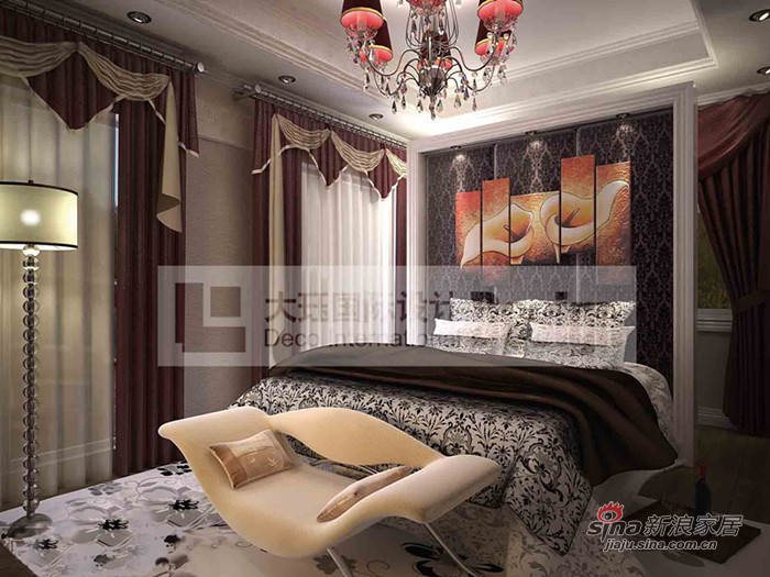 欧式 别墅 卧室图片来自用户2746869241在百万打造860平米欧式奢华别墅56的分享