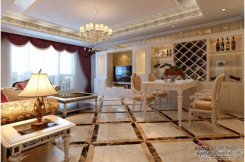 欧式 三居 客厅图片来自用户2746869241在东湖湾120平奢华欧式实景美家28的分享